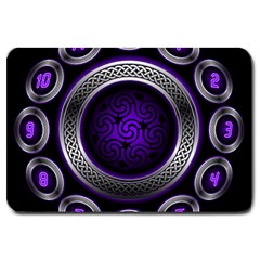 Digital Celtic Clock Template Time Number Purple Large Doormat  by Mariart