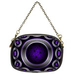 Digital Celtic Clock Template Time Number Purple Chain Purses (One Side)  Front