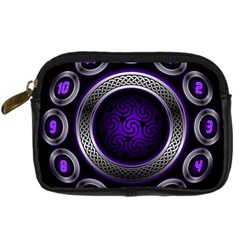 Digital Celtic Clock Template Time Number Purple Digital Camera Cases