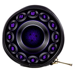 Digital Celtic Clock Template Time Number Purple Mini Makeup Bags