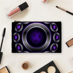 Digital Celtic Clock Template Time Number Purple Cosmetic Bag (medium)  by Mariart