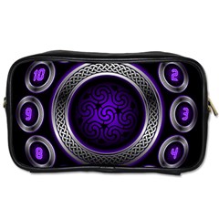 Digital Celtic Clock Template Time Number Purple Toiletries Bags by Mariart