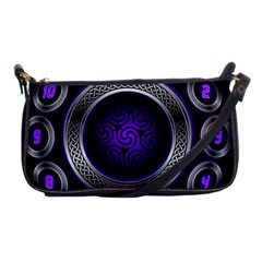 Digital Celtic Clock Template Time Number Purple Shoulder Clutch Bags by Mariart