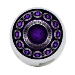 Digital Celtic Clock Template Time Number Purple 4-port Usb Hub (one Side) by Mariart