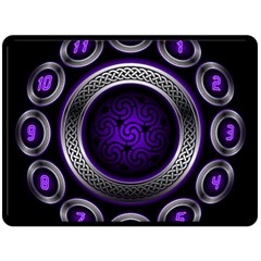 Digital Celtic Clock Template Time Number Purple Fleece Blanket (large) 