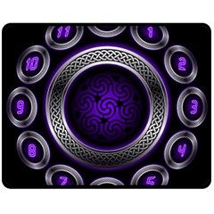 Digital Celtic Clock Template Time Number Purple Fleece Blanket (medium)  by Mariart