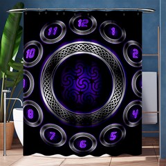 Digital Celtic Clock Template Time Number Purple Shower Curtain 60  X 72  (medium) 