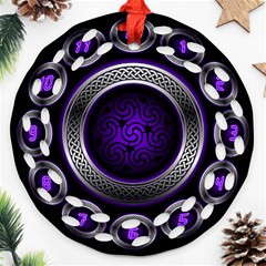 Digital Celtic Clock Template Time Number Purple Round Filigree Ornament (two Sides) by Mariart