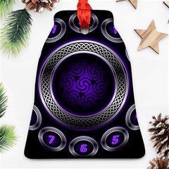 Digital Celtic Clock Template Time Number Purple Bell Ornament (two Sides)