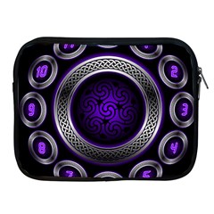 Digital Celtic Clock Template Time Number Purple Apple Ipad 2/3/4 Zipper Cases by Mariart