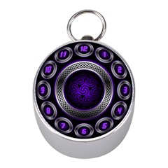 Digital Celtic Clock Template Time Number Purple Mini Silver Compasses