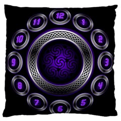 Digital Celtic Clock Template Time Number Purple Standard Flano Cushion Case (two Sides) by Mariart