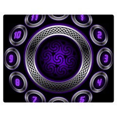 Digital Celtic Clock Template Time Number Purple Double Sided Flano Blanket (medium)  by Mariart