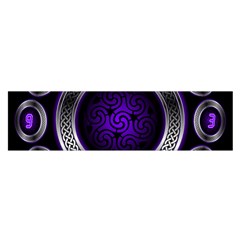 Digital Celtic Clock Template Time Number Purple Satin Scarf (oblong) by Mariart