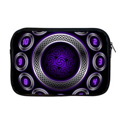 Digital Celtic Clock Template Time Number Purple Apple Macbook Pro 17  Zipper Case by Mariart