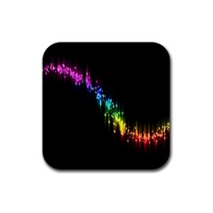 Illustration Light Space Rainbow Rubber Square Coaster (4 Pack)  by Mariart