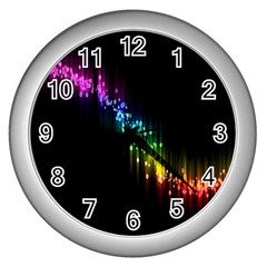 Illustration Light Space Rainbow Wall Clocks (silver) 