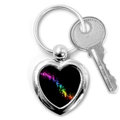 Illustration Light Space Rainbow Key Chains (heart)  by Mariart