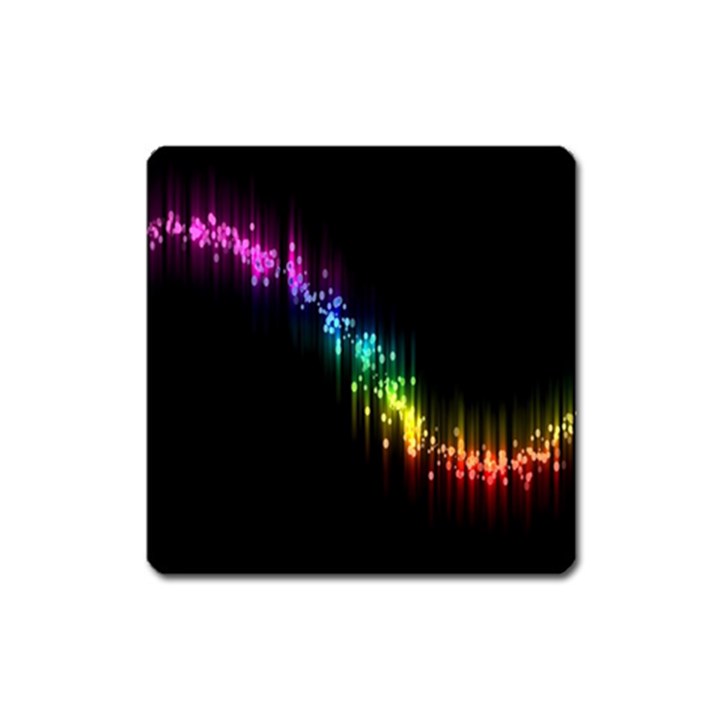 Illustration Light Space Rainbow Square Magnet