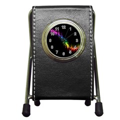 Illustration Light Space Rainbow Pen Holder Desk Clocks