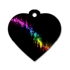 Illustration Light Space Rainbow Dog Tag Heart (two Sides) by Mariart