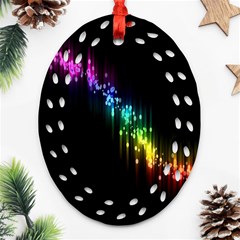 Illustration Light Space Rainbow Ornament (oval Filigree) by Mariart