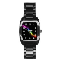 Illustration Light Space Rainbow Stainless Steel Barrel Watch by Mariart