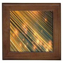 Golden Blue Lines Sparkling Wild Animation Background Space Framed Tiles by Mariart