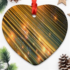 Golden Blue Lines Sparkling Wild Animation Background Space Ornament (heart)