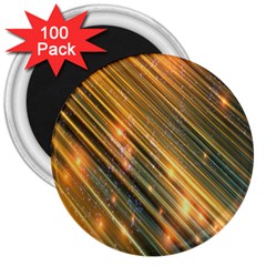 Golden Blue Lines Sparkling Wild Animation Background Space 3  Magnets (100 Pack) by Mariart