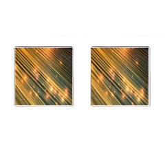 Golden Blue Lines Sparkling Wild Animation Background Space Cufflinks (square) by Mariart