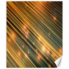 Golden Blue Lines Sparkling Wild Animation Background Space Canvas 8  X 10  by Mariart