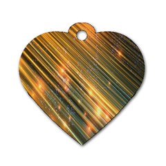 Golden Blue Lines Sparkling Wild Animation Background Space Dog Tag Heart (two Sides) by Mariart