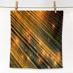 Golden Blue Lines Sparkling Wild Animation Background Space Face Towel by Mariart