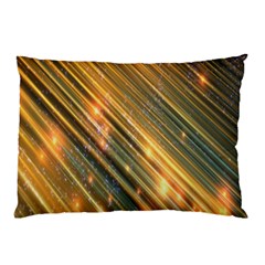 Golden Blue Lines Sparkling Wild Animation Background Space Pillow Case by Mariart