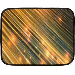 Golden Blue Lines Sparkling Wild Animation Background Space Fleece Blanket (mini) by Mariart