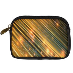 Golden Blue Lines Sparkling Wild Animation Background Space Digital Camera Cases by Mariart