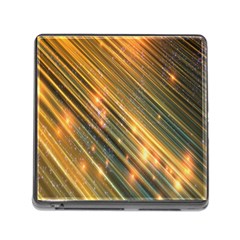 Golden Blue Lines Sparkling Wild Animation Background Space Memory Card Reader (square) by Mariart