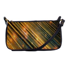 Golden Blue Lines Sparkling Wild Animation Background Space Shoulder Clutch Bags by Mariart