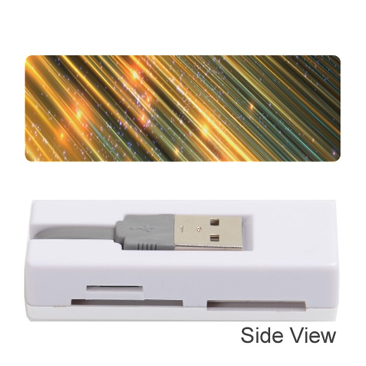 Golden Blue Lines Sparkling Wild Animation Background Space Memory Card Reader (Stick) 