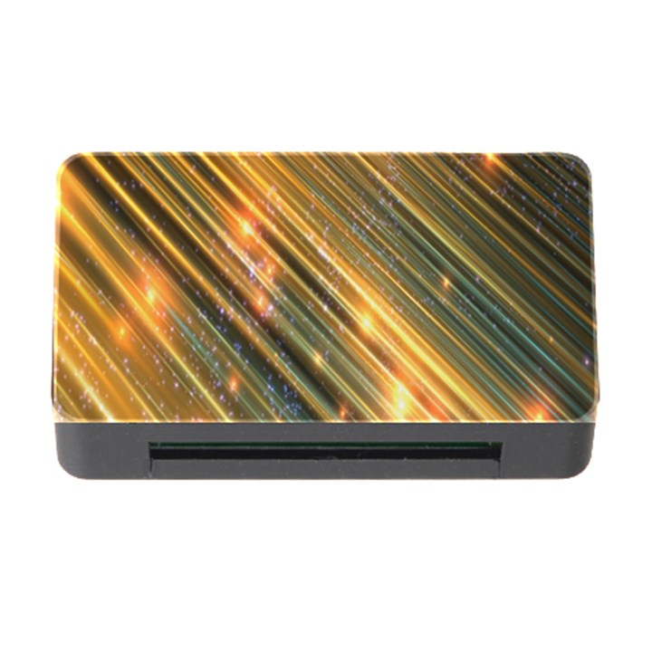 Golden Blue Lines Sparkling Wild Animation Background Space Memory Card Reader with CF