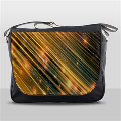 Golden Blue Lines Sparkling Wild Animation Background Space Messenger Bags