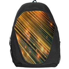 Golden Blue Lines Sparkling Wild Animation Background Space Backpack Bag by Mariart