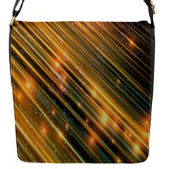 Golden Blue Lines Sparkling Wild Animation Background Space Flap Messenger Bag (s) by Mariart