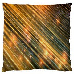 Golden Blue Lines Sparkling Wild Animation Background Space Standard Flano Cushion Case (one Side) by Mariart