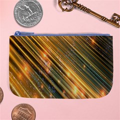 Golden Blue Lines Sparkling Wild Animation Background Space Large Coin Purse by Mariart