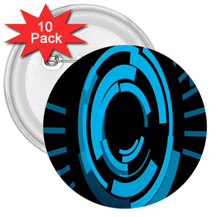 Graphics Abstract Motion Background Eybis Foxe 3  Buttons (10 pack) 