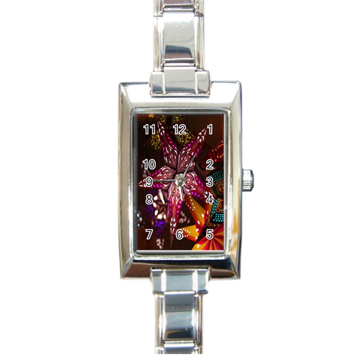 Hanging Paper Star Lights Rectangle Italian Charm Watch