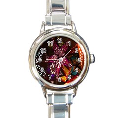 Hanging Paper Star Lights Round Italian Charm Watch