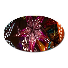 Hanging Paper Star Lights Oval Magnet